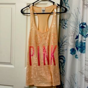 Pink VS bling tank top